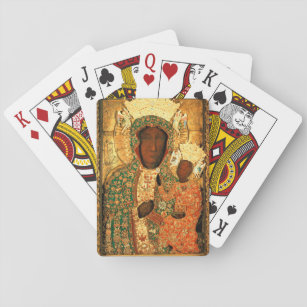 Black Madonna and Child Our Lady Czestochowa Spielkarten