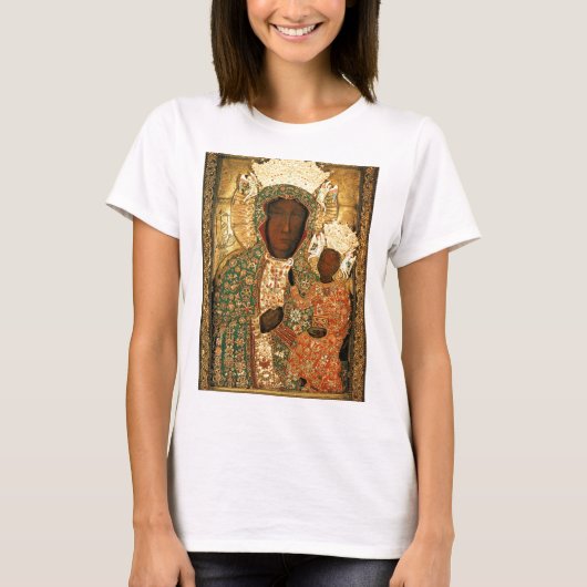Black Madonna and Child Our Lady Czestochowa T-Shirt (Vorderseite)