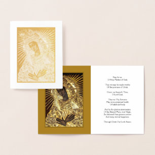 BLACK MADONNA in Golden Riza Oklad Revetage Card Folienkarte