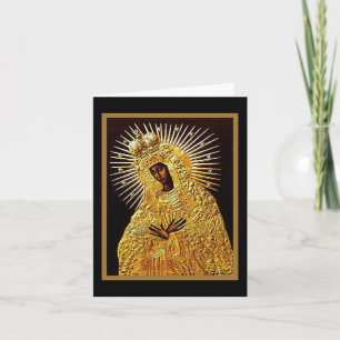 BLACK MADONNA in Golden Riza Oklad Revetage Card Karte