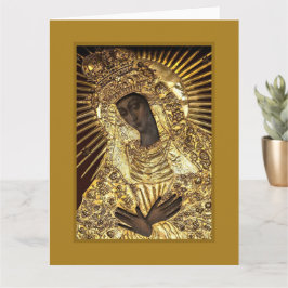 BLACK MADONNA in Golden Riza Oklad Revetage Karte