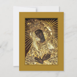 BLACK MADONNA in Golden Riza Oklad Revetage  Postkarte