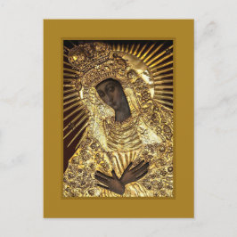 BLACK MADONNA in Golden Riza Oklad Revetage  Postkarte