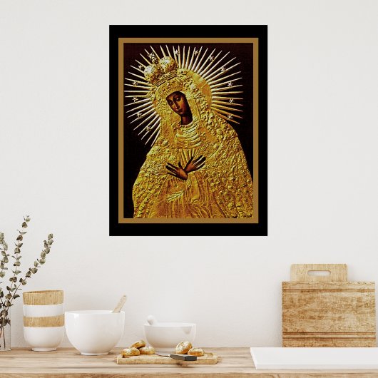 Black Madonna in Prayer Poster (Küche)