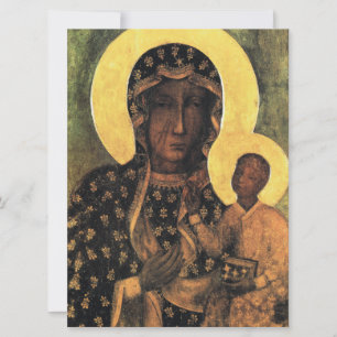 Black Madonna Jungfrau Mary Icon Polen Unsere Lady Karte