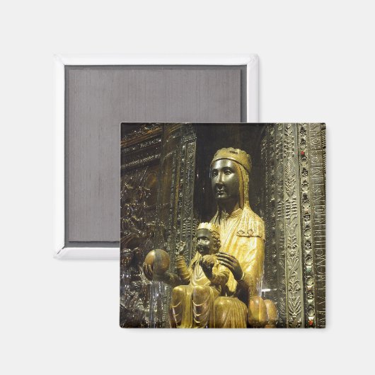 Black Madonna Montserrat Magnet (Vorderseite/Rückseite)
