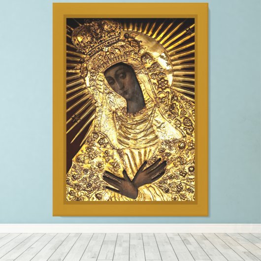 BLACK MADONNA Stretched Canvas Print Leinwanddruck (Insitu (Holzboden))