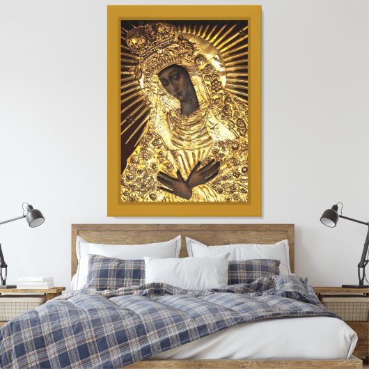 BLACK MADONNA Stretched Canvas Print Leinwanddruck (Insitu (Schlafzimmer))