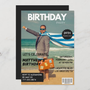 Black Magazine Spaß Foto 39. Geburtstag Einladung