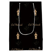 Black, Magenta Eid Gift Bag Mittlere Geschenktüte (Rückseite)