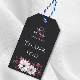 Black Magenta Floral Vielen Dank für Ihr Geschenk  Geschenkanhänger