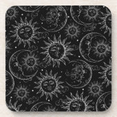 Black Magic Celestial Sun & Moon Getränkeuntersetzer (Vorderseite)