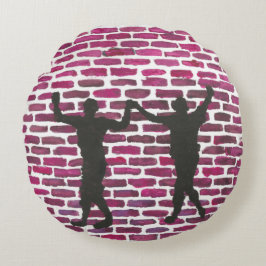 Black Magic Hollyhock by Yeshaya Dank Wood Wall Ar Rundes Kissen