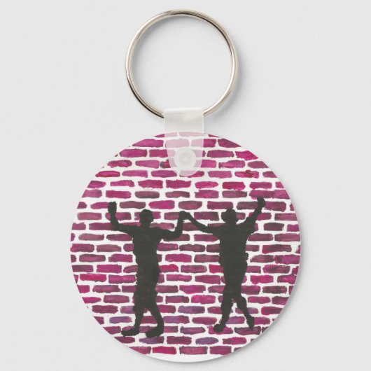 Black Magic Hollyhock by Yeshaya Dank Wood Wall Ar Schlüsselanhänger (Vorderseite)