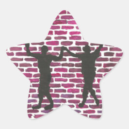 Black Magic Hollyhock by Yeshaya Dank Wood Wall Ar Stern-Aufkleber