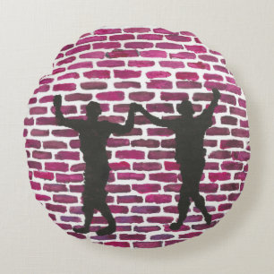 Black Magic Hollyhock von Yeshaya Dank Holz Wand A Rundes Kissen