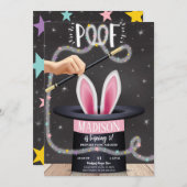 Black Magic Show Birthday Einladung (Vorne/Hinten)