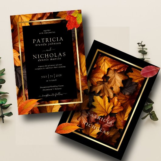 Black Magic trifft auf Rustikale Goldene Herbsthoc Einladung