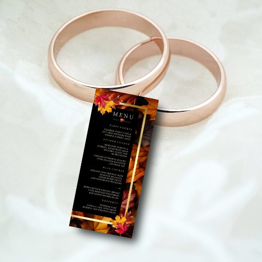 Black Magic trifft auf Rustikale Goldene Herbsthoc Menükarte
