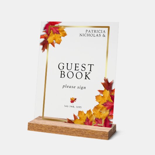 Black Magic trifft rustikales Goldenes Herbst Gäst Acrylschild (Winkel)