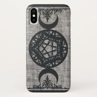 Black Magic Triple Moon Pentagramm Vintag Wiccan