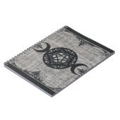 Black Magic Triple Moon Pentagramm Vintag Wiccan Notizblock (Linke Seite)