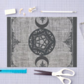 Black Magic Triple Moon Pentagramm Vintag Wiccan Seidenpapier (Handwerk)