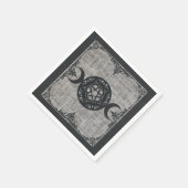 Black Magic Triple Moon Pentagramm Vintag Wiccan Serviette (Ecke)