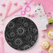 Black Magic Vintag Celestial Sun Moon Stars Pappteller (Party)
