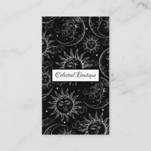 Black Magic Vintag Celestial Sun Moon Stars Visitenkarte