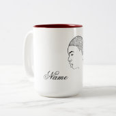 Black Magic Woman Art Zweifarbige Tasse (Vorderseite Links)