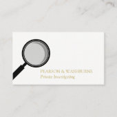 Black Magnifying Glass Private Investigator Visitenkarte (Vorderseite)
