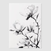Black Magnolia Moderne Botanische Hochzeit Pergament Einladungen (Vorderseite)