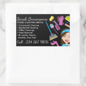 Black Maid Janitorial Lady Washing Rechteckiger Aufkleber (Tasche)