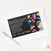 Black Maid Janitorial Lady Washing Rechteckiger Aufkleber (Umschlag)