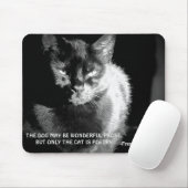 Black Maine Coon Cat mit französischem Poverb Mousepad (Mit Mouse)