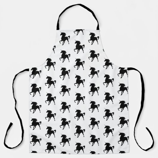 Black Majestic Magical Unicorn Schürze (Vorderseite)