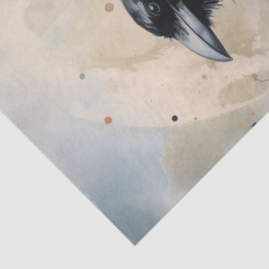 Black Majestic Raven Seidenpapier (Detail)