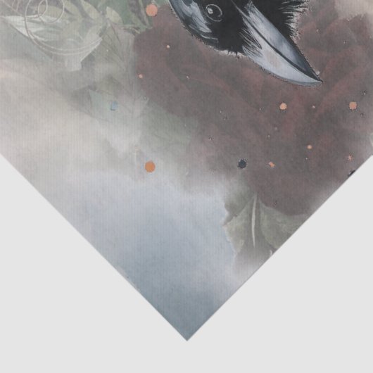 Black Majestic Raven Tissue Paper Seidenpapier (Detail)