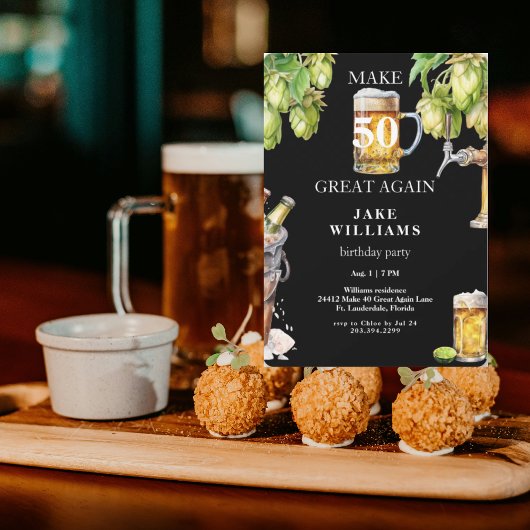 Black Make 50 Great Again Ber Birthday Party Einladung