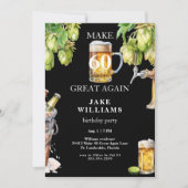 Black Make 60 Great Again Ber Birthday Party Einladung (Vorderseite)