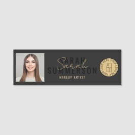 Black Makeup Artist Beauty Salon Employee ID Namensschild