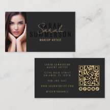 Black Makeup Artist Beauty Salon QR Code Photo