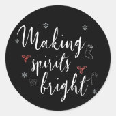 Black Making Spirituosen Schnee Flitter Weihnachte Runder Aufkleber (Vorderseite)