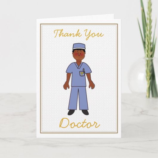 Black Male Doctor Dankeschön-Karte Dankeskarte (Vorderseite)