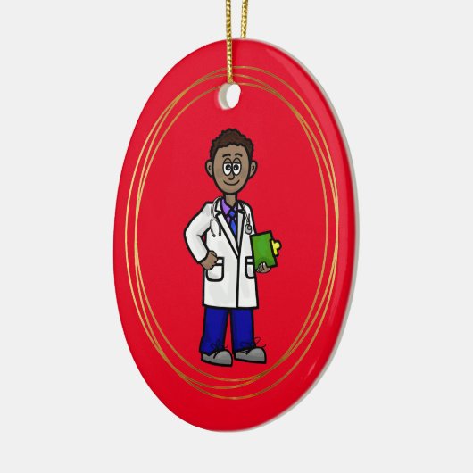 Black Male Doctor Weihnachtsschmuck (Links)