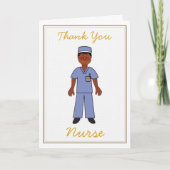 Black Male Nurse Danke Karte (Vorderseite)