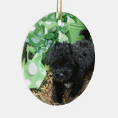 Black Maltipoo Puppy Keramik Ornament (Rechts)