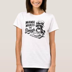 Black Mama macht den Teig Funny Raccoon Backen T-Shirt