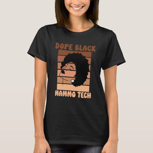 Black Mammo Tech Afro Mammographie Radiologic Tech T-Shirt (Vorderseite)
